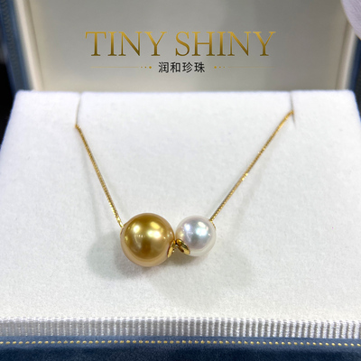 润和南洋金珠双珠18K金肖邦链