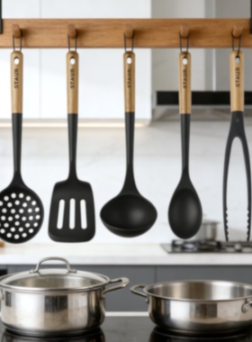 双立人staub硅胶铲中式不粘锅铲子汤勺漏勺饭勺炒菜锅铲全套勺铲