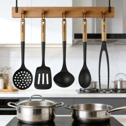 双立人staub硅胶铲中式不粘锅铲子汤勺漏勺饭勺炒菜锅铲全套勺铲