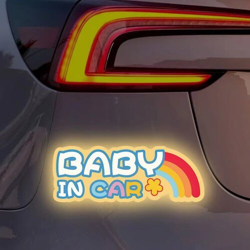 车内有宝宝车贴BABYINCAR磁吸贴汽车尾贴车上有宝宝反光警示贴纸