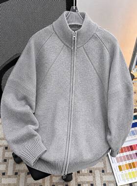 韩版毛衣男款圆领宽松ins大码秋冬季复古毛衣港风潮流胖子针织衫