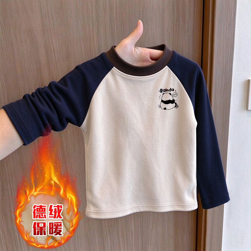 儿童德绒长袖T恤男女童装