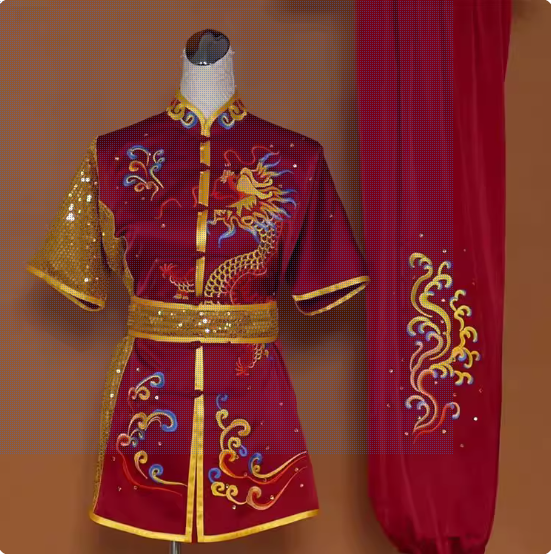 武术刺绣表演儿童练武服新款