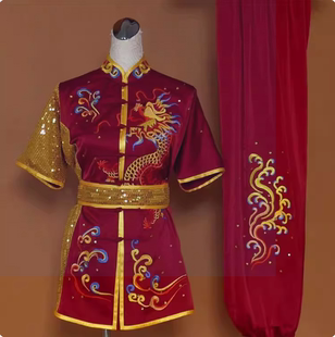 高端武术刺绣长拳服装比赛竞赛表演彩服套路成人女儿童练武服新款