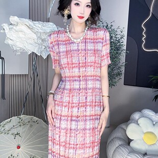 261号夏季新款碎花洋气显瘦遮肉百搭中年妈妈连衣裙