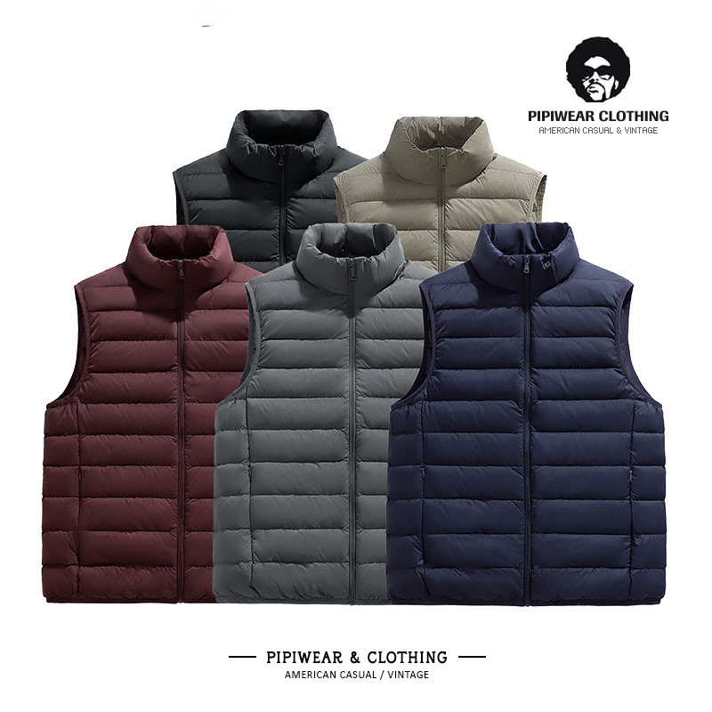立领排骨羽绒马甲男百搭无袖坎肩