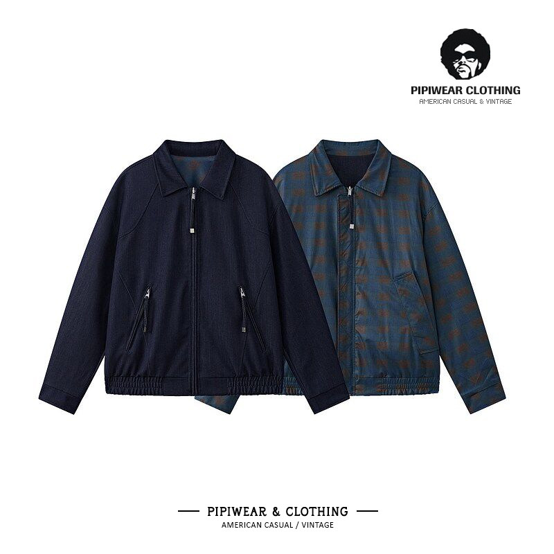 春季2026上新款翻领双面穿教练男士外套潮流帅气时髦痞帅春天夹克