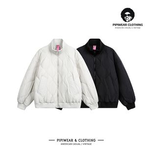 2025冬季潮流日系立领简约白色羽绒服男士冬天保暖抗寒轻薄款外套