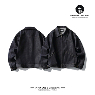 2026春天新款短款哥萨克牛仔夹克明线装饰春季男士外套潮帅气时髦