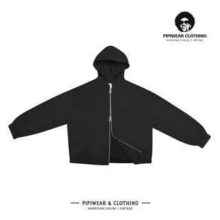 秋季日系连帽重磅卫衣外套设计感小众上衣男秋天帽衫户外机能夹克