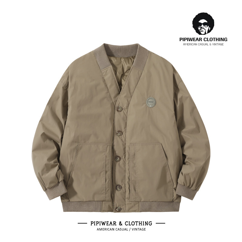 冬天新国标90%白鸭绒V领保暖防水防寒外套冬季美式高街抗寒羽绒服,男装,羽绒服,淘宝优惠券,粉丝福利购,淘宝优惠卷