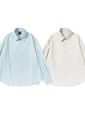 MAG日系复古宽松休闲长袖衬衣c3381