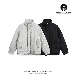 大学生冬天立领葫芦纹黑色羽绒服冬季男帅气保暖外套宽松抗寒冬装