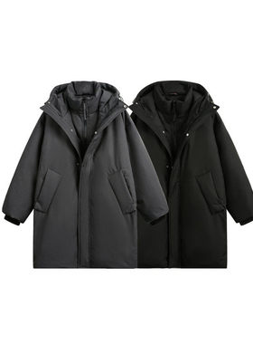 SEVENNOS-假两件连帽长款两色羽绒服 8888-