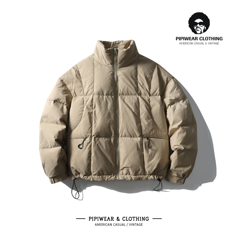 冬季新款解构立体分割宽松立领羽绒服男高充绒量冬天抗寒保暖外套