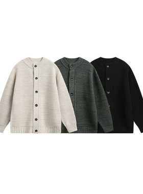 SEVENNOS-简约三色单排扣针织开衫-M3069