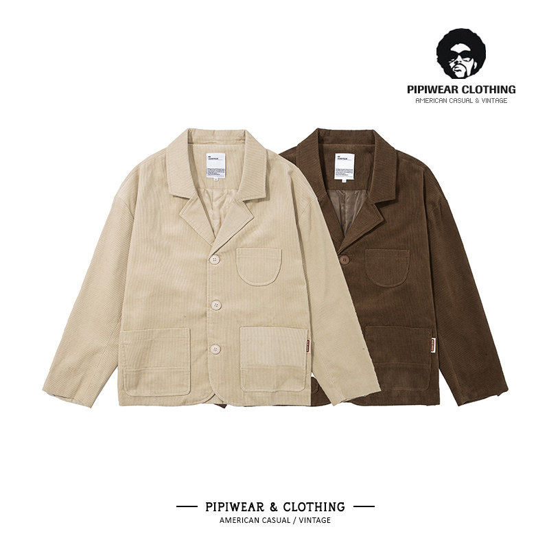 美式日系春季文艺灯芯绒休闲轻奢高级感外套男士春天情侣百搭夹克