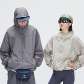 户外机能夏天带帽子鲁道夫灰色防晒衣男冰丝upf50超薄透气皮肤衣