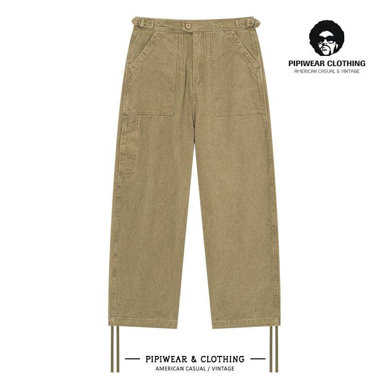 重磅男裤2025新款水洗做旧工装裤子男宽松直筒长裤小众复古休闲裤,男装,休闲裤,淘宝优惠券,粉丝福利购,淘宝优惠卷