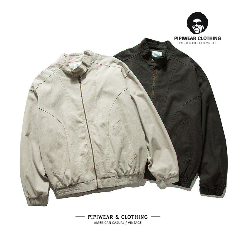 2025春天复古解构分割飞行员立领日系工装夹克男春季水洗做旧外套