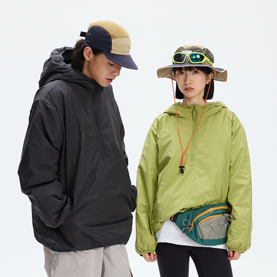 三防套头荧光绿超薄羽绒服轻薄男