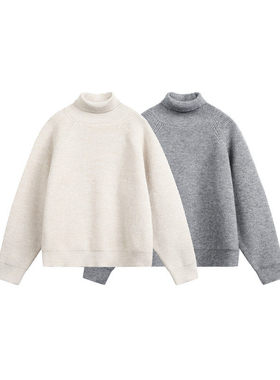 SEVENNOS-基础款纯色高领毛衣-M3075