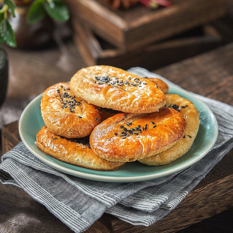 宁波传统鞋底饼 鞋袜底酥 千层海苔椒盐酥饼 牛舌饼糕点美食特产