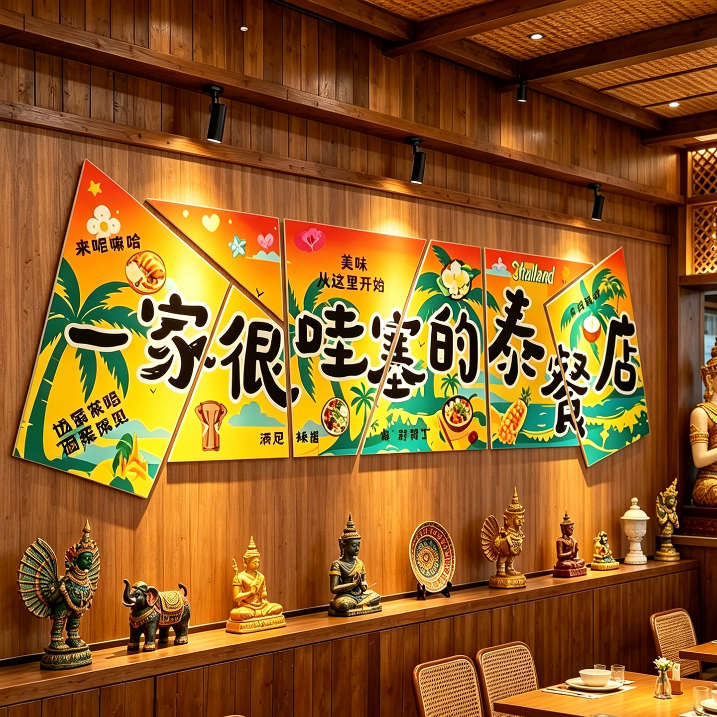 网红打卡吧台泰国菜餐厅东南