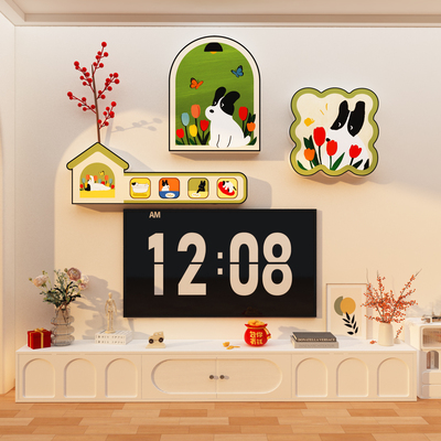 电视背景墙面装饰画挂件餐