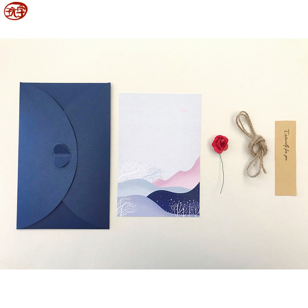 玩物得字原创手绘DIY花卉贺卡生日表白节日祝福感谢手写礼物卡片