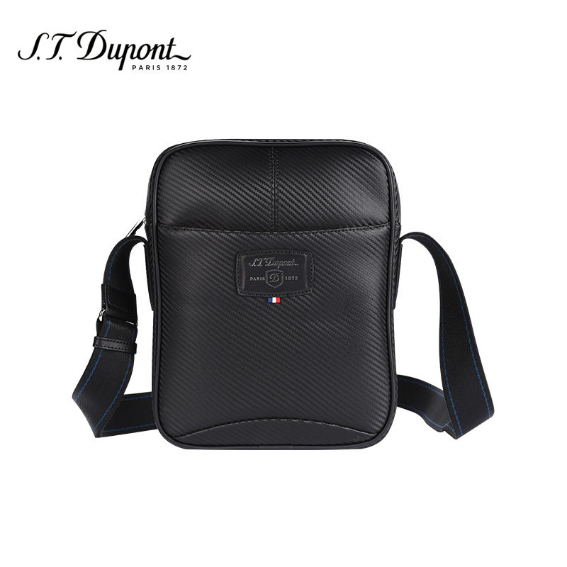 S．T．Dupont/都彭欧美风商务单肩背包 碳纤维压花纹斜跨背包