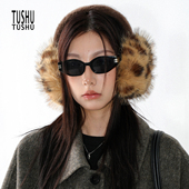 TUshu 豹纹千金风～秋冬保暖耳罩气质时髦毛绒绒护耳防寒耳暖耳包