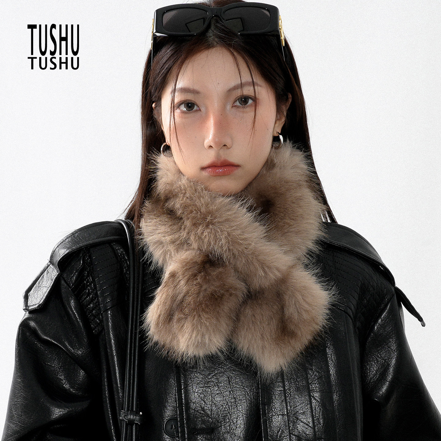 TUshu/复古慵懒千金风～冬季短款毛毛围脖气质保暖百搭交叉围巾女,服饰配件/皮带/帽子/围巾,围巾/丝巾/披肩,淘宝优惠券,粉丝福利购,淘宝优惠卷