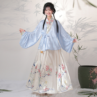 原创新中式正品汉服女复原风〔兰馨〕马面裙日常仙气女春夏新款