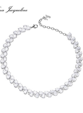 【Roman Whispers系列】NanaJacqueline闪钻水滴形爱心项链女新款