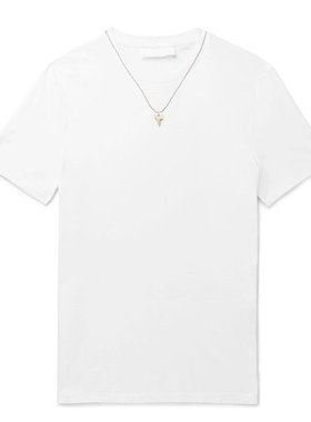 NeIL BarreTT/尼奥·贝奈特 黑色棉质印花项链短袖T恤 PBJT488P