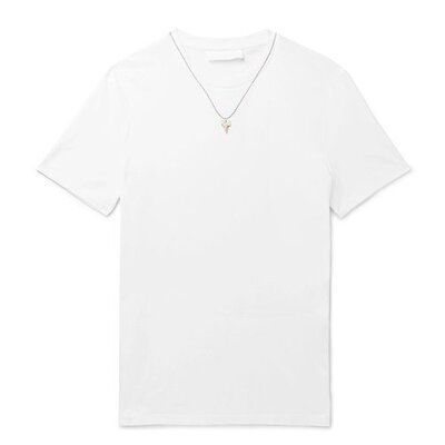 NeIL BarreTT/尼奥·贝奈特 黑色棉质印花项链短袖T恤 PBJT488P