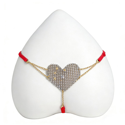 欧美辣妹镶钻链条内裤女夜店配饰性感水钻热辣丁字裤T裤衩潮流风