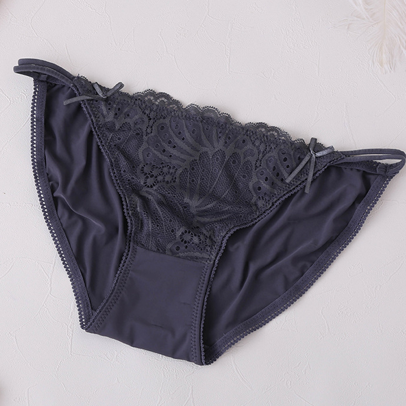 新品低腰冰丝性感内裤女镂空细带绣花三角裤女亲肤舒适少女半包臀