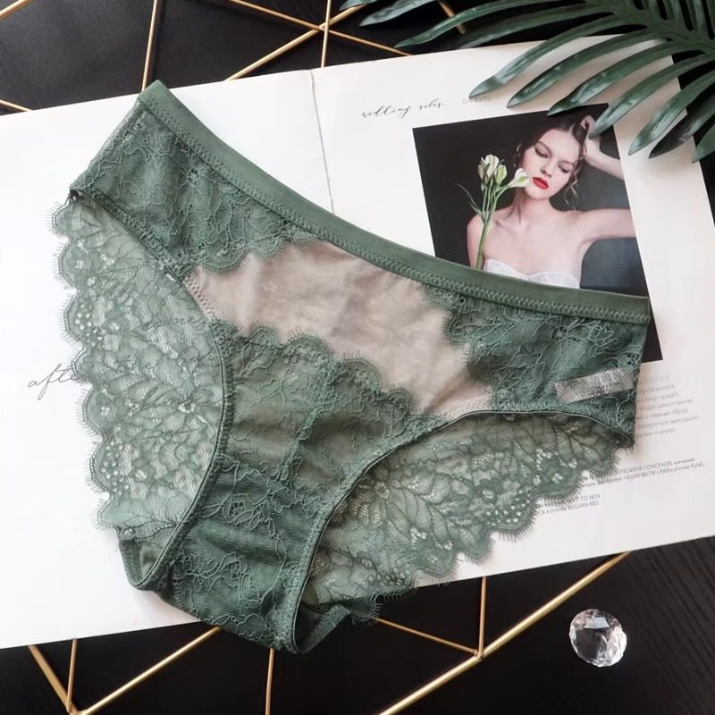 新款内裤女性感三角裤女士短裤低腰透气舒适纯棉裆纯欲风镂空透明