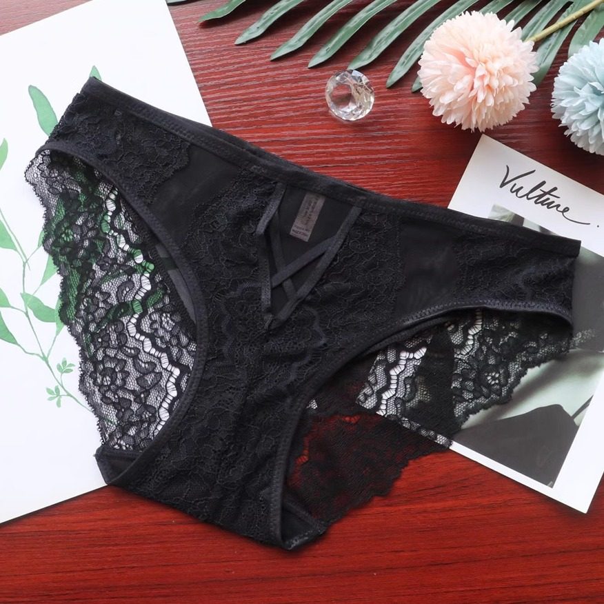 日系蕾丝内裤女薄款镂空透明性感低腰甜美三角裤诱惑火辣女士内裤