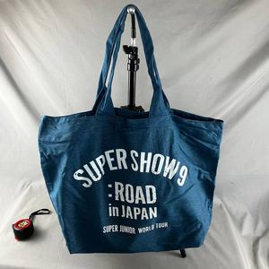 出口日本演唱会周边牛仔帆布袋男女大容量慵懒风布袋拉链购物袋