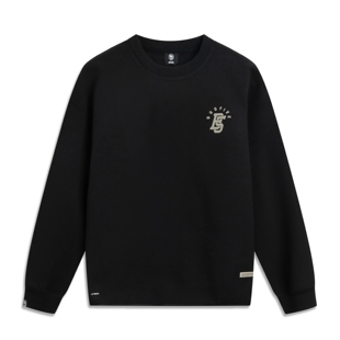 李宁男子套头无帽卫衣2025秋冬新品保暖宽松舒适圆领上衣AWDV861