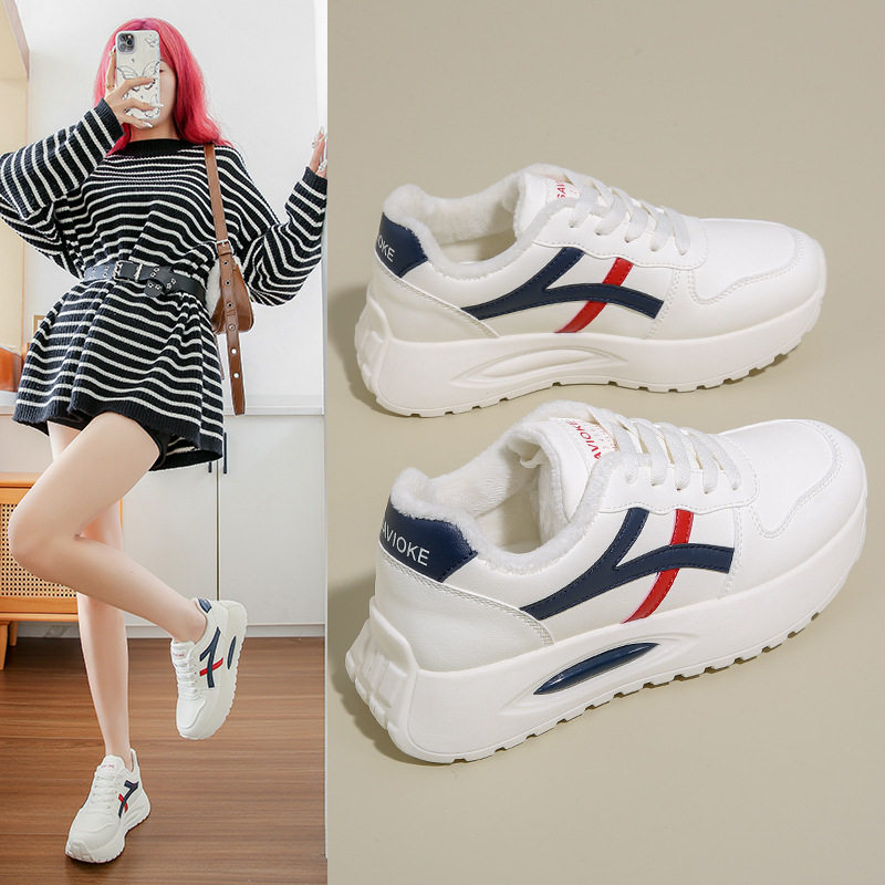 韩版老爹鞋女2025冬季加绒保棉鞋