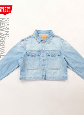 第五街5th street女短款复古牛仔外套秋百搭休闲夹克050660-221B0