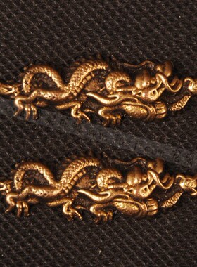 龙泉世剑 日本装具 刀镡金具 镶金镀银高档手工目贯 腾龙