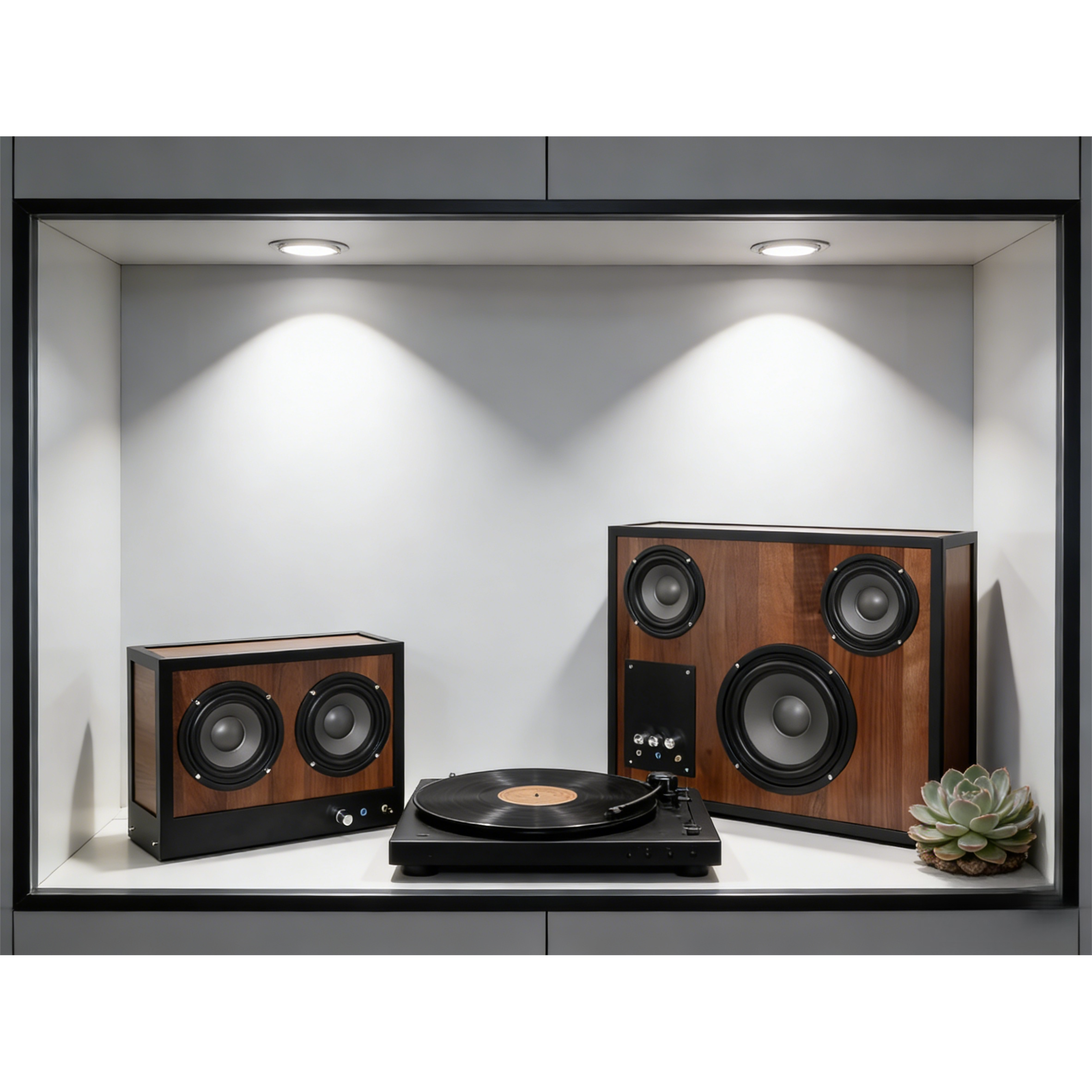 现代简约透明亚克力金属创意音响低音炮蓝牙音箱复古摆件桌面客厅