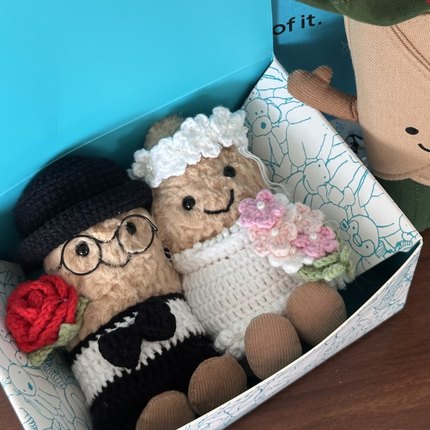 适用于jellycat趣味花生婚纱衣服15cm娃衣配饰眼镜压床娃娃玩偶