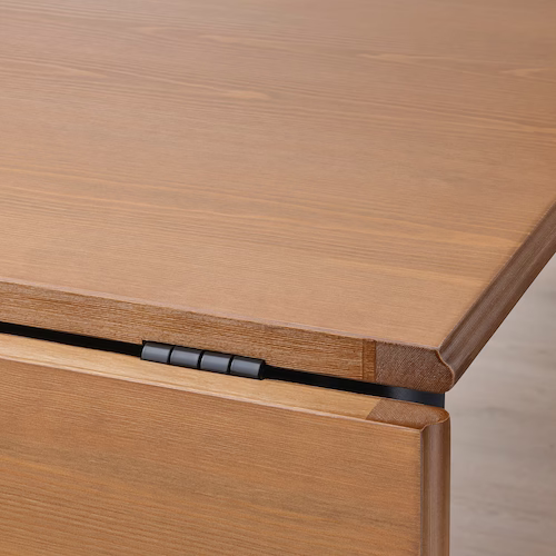 IKEA宜家丹德立翻板桌松木贴面/黑色74/134x80厘米可折叠家用餐桌