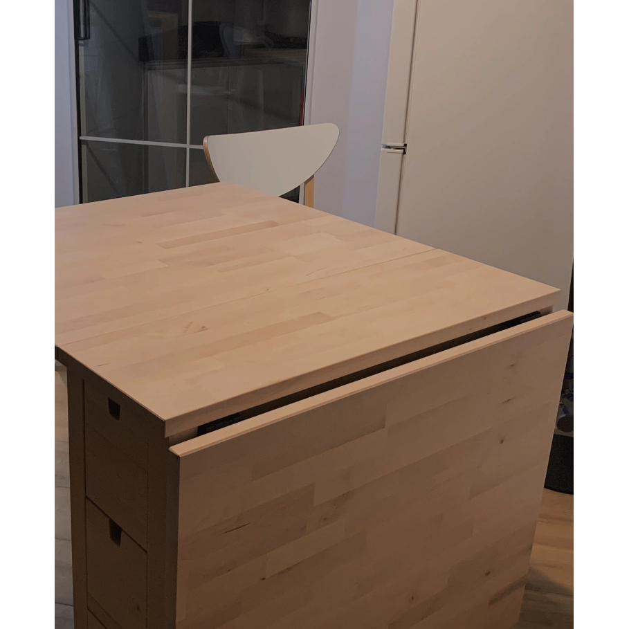 IKEA宜家诺顿餐桌折叠桌带八个抽屉储物多功能北欧现代简约风格